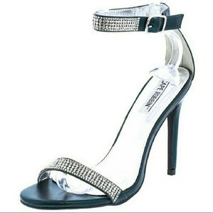 NEVER WORN! Teal Open Toe Rhinestone Stiletto Heel